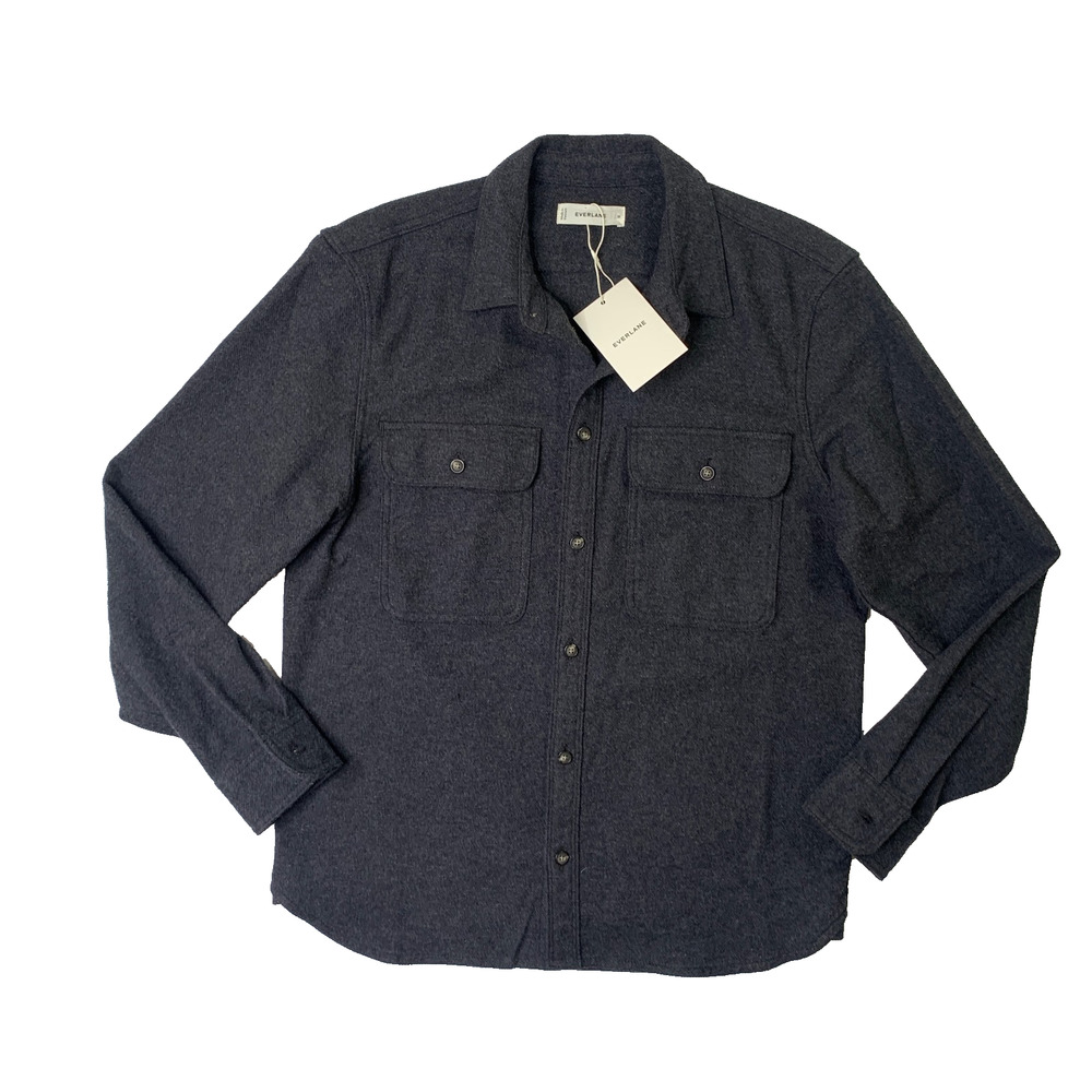 Everlane Shirt Jacket Mens Medium Charcoal Heavyweight Overshirt Uniform Shacket